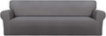 PureFit Stretch Couch Covers for Sofa 4 Seater Slipcovers Light Gray | 1-Piece by PureFit