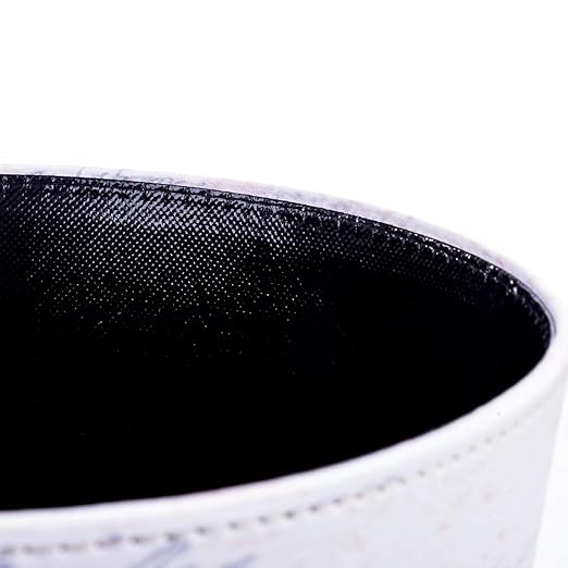 10L/2.64 Gallon Trash Can, Decorative Waste Basket, PU Leather Waste Paper Basket, Waterproof Garbage Can for Bathroom, Bedroom, Office, Kitchen and Living Room - Lavender