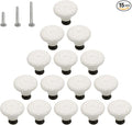 HUAMULAN 15 PCS Cabinet Knobs Glossy Ceramic Dresser Mushroom Table Drawer Cupboard Pull Furniture DIY Wardrobe Solid Color Vintage Handle,with 3 Size Mounting Screws