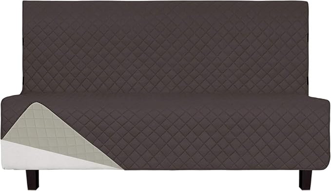 Easy-Going Reversible Couch Cover, Large Futon Sofa, Chocolate/Beige | Machine by Easy-Going
