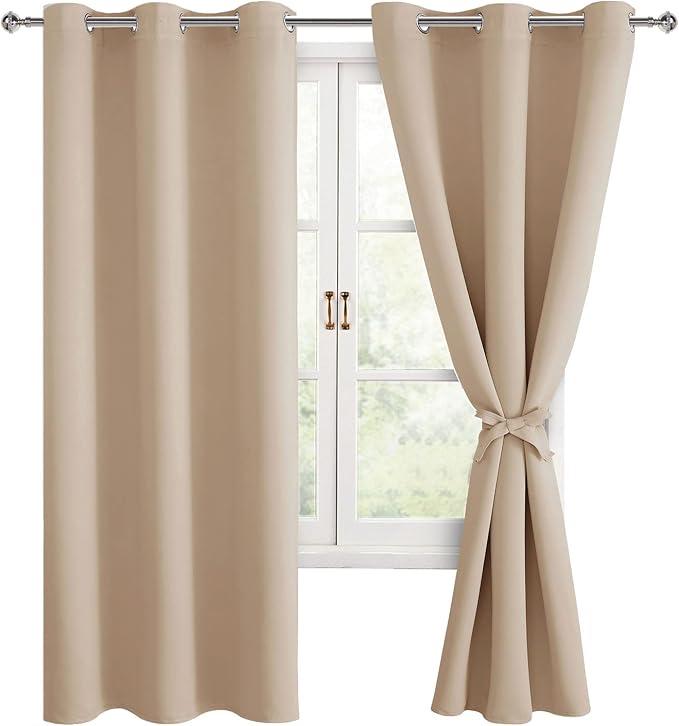 Blackout Window Curtain Panels, 38 x 72 Inch | Thermal Insulated, Light Blocking by Hiasan