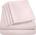 Sweet Home Collection 6 Piece 1500 Supreme Collection Brushed Microfiber Deep Pocket Sheet Set-2 Extra Pillow Cases, Great Value, Rv Short Queen, Pale Pink