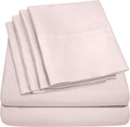 Sweet Home Collection 6 Piece 1500 Supreme Collection Brushed Microfiber Deep Pocket Sheet Set-2 Extra Pillow Cases, Great Value, Split King, Pale Pink