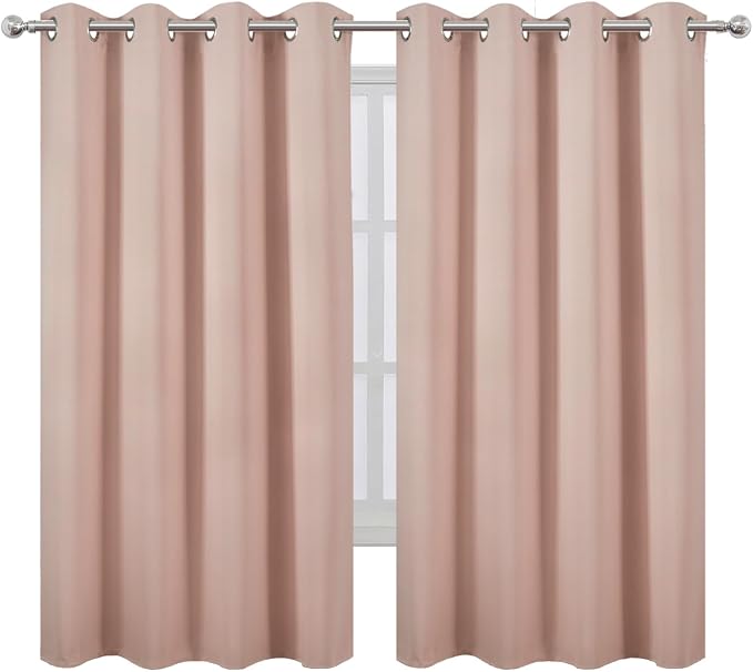 Blush Blackout Curtains 66 x 63 Inch Length/Set of 2 Curtain Panels/Thermal - Image 2