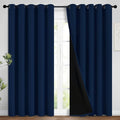 Yakamok Navy Blue 100% Blackout Curtains 96 Inches Long 62" Wide, 2 Panels | by Yakamok