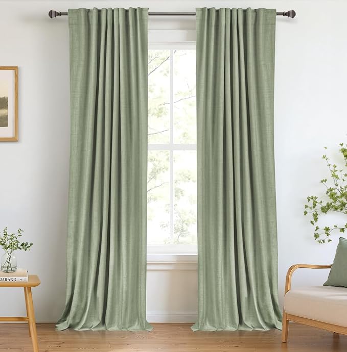 Linen Textured Total Blackout Curtains by 100BlackoutShield