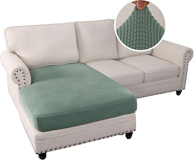 H.VERSAILTEX Sectional Couch Covers 1 Piece Chaise Slipcover L Shape Separate - Image 2