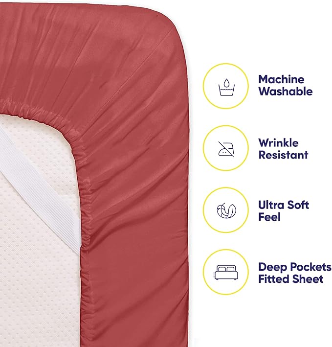 Cal King Size Bed Sheets - 6 Piece 1500 Supreme Collection Fine Brushed Microfiber Deep Pocket California King Sheet Set Bedding - 2 Extra Pillow Cases, Great Value, California King, Burgundy