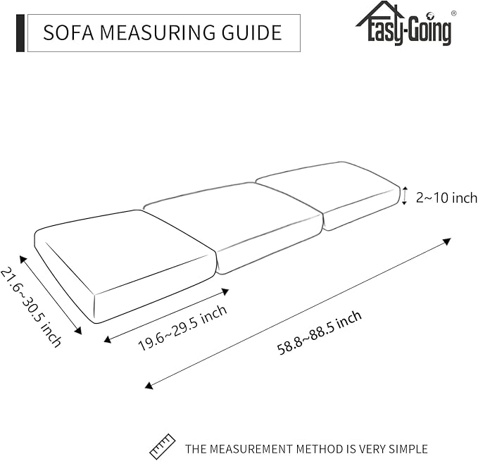 Easy-Going Stretch 3 Pieces Couch Cushion Cover - Image 3