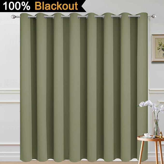 Yakamok Sage 100% Blackout Patio Door Curtain Panels W100 x L84, 1 Panel | - Image 2