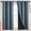 SimpleHome Stone Blue 100% Blackout Curtains Room Darkening Living Room 63L | by SimpleHome