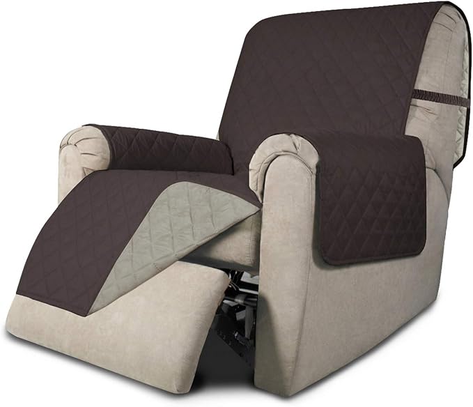 Easy-Going Reversible Couch Cover, Recliner 19 in, Chocolate/Beige | Machine by Easy-Going