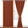 Fall Blackout Curtains for Bedroom Burnt Ochre 70 x 84 Inch 2 Panel | Thermal by Hiasan