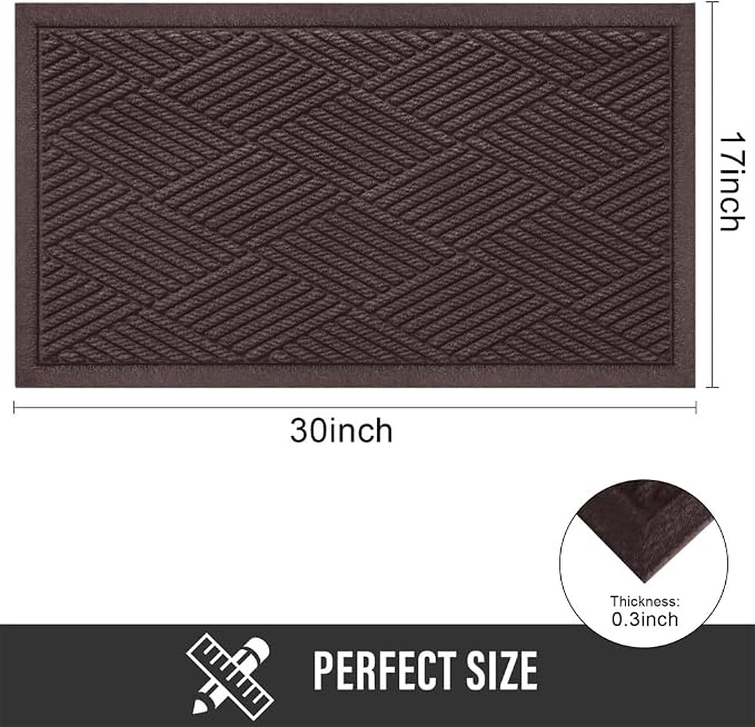 Sturdy Front Door Mat, Absorbent Muddy Dirt Resist Welcome Door Mats Outdoor - Image 2