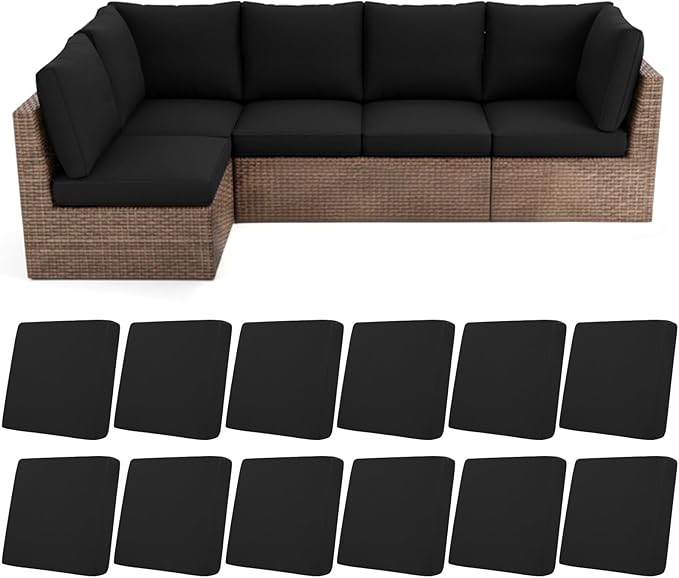 HEBE Outdoor Cushion Covers 12 Pcs, Stretch Patio Sofa Couch Cushion Cover | by HEBE