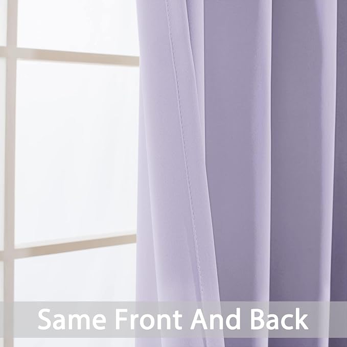 Yakamok Room Darkening Curtains 42x72 inch Length Lilac-Living Room | 2 panels - Image 5