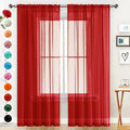 SpaceDresser Sheer Voile Window Treatment Rod Pocket Curtain Panels by SpaceDresser