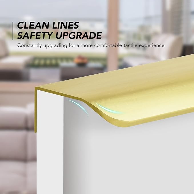 Ravinte Hardware 30 Pack Gold Cabinet Handles, 11.8 Inch (300mm) Finger Edge Pulls, 8.8 Inch Hole Center, Finger Pulls for Cabinets
