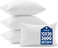 MIULEE 12x20 Pillow Inserts 4 Pack, 100% Virgin Fiber Filling Throw Pillows | by MIULEE