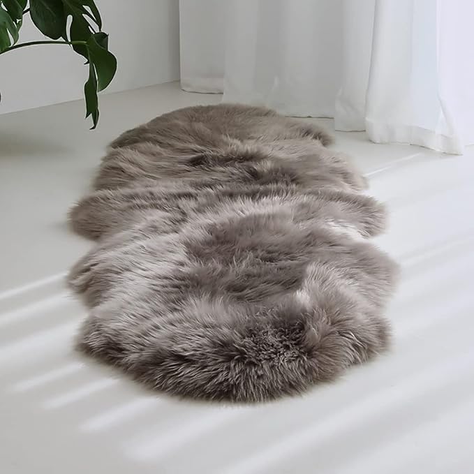 HUAHOO Premium Genuine Sheepskin Rug Real Australia Sheepskin Natural Lambskin - Image 3