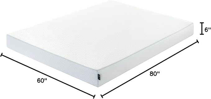ZINUS 6 Inch Green Tea Cooling Memory Foam Mattress [New Version], Queen, Fiberglass Free, Medium Firmness, Cooling Gel Foam, Certified Safe Foams & Fabric, Mattress in A Box