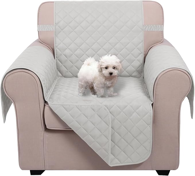 U-NICE HOME Reversible Recliner Chair Covers, Light Grey | 23''Armchair Cover by U-NICEHOME