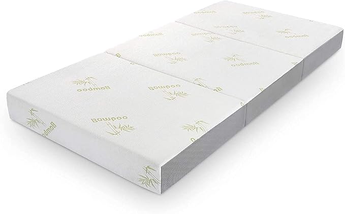 Inofia Folding Mattress, 6 Inch Trifold Memory Foam Mattress with Ultra Soft Removable Cover, Non-Slip Bottom & Breathable Mesh Sides, Foldable & Portable - Cot Size (75" x 31" x 6")