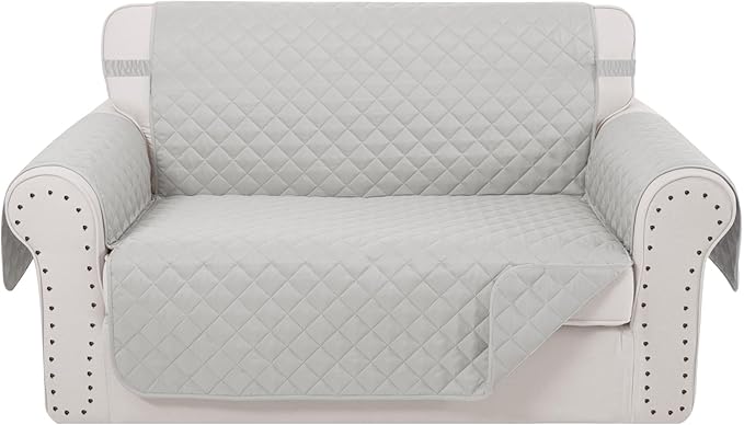 Reversible Loveseat Couch Sofa Covers, Light Grey | Loveseat Covers by LuxshareHome