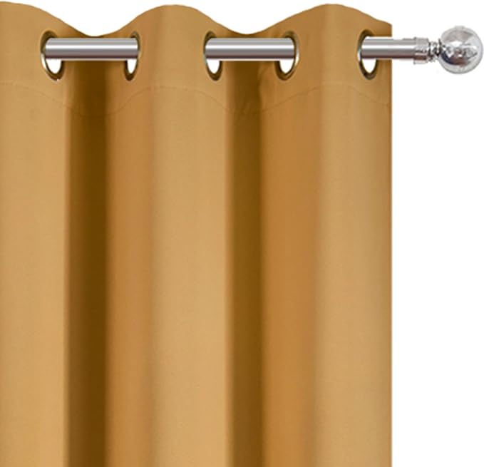 Blackout Curtains 42 x 63 inch/Mustard YellowCurtains Set of 2 Panels/Thermal - Image 6