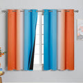 Ombre Orange and Blue Blackout Curtains 52Wx45L Inch Long | Gradient Curtains by ESTELARTEXTILER