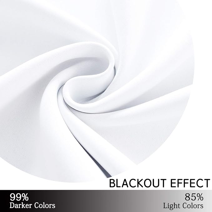 Yakamok Room Darkening Curtains 52x54 inch Length Pure White-Living Room | 2 - Image 5