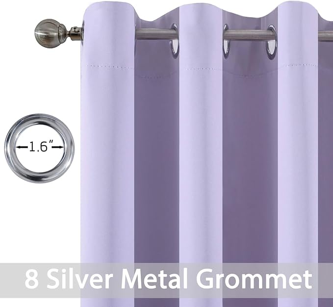 Yakamok Room Darkening Curtains 52x90 inch Length Lilac-Living Room | 2 panels - Image 2