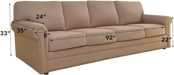 Easy-Going Stretch 4 Seater Oversized Sofa Couch Cover Light Gray | 1-Piece - Image 5