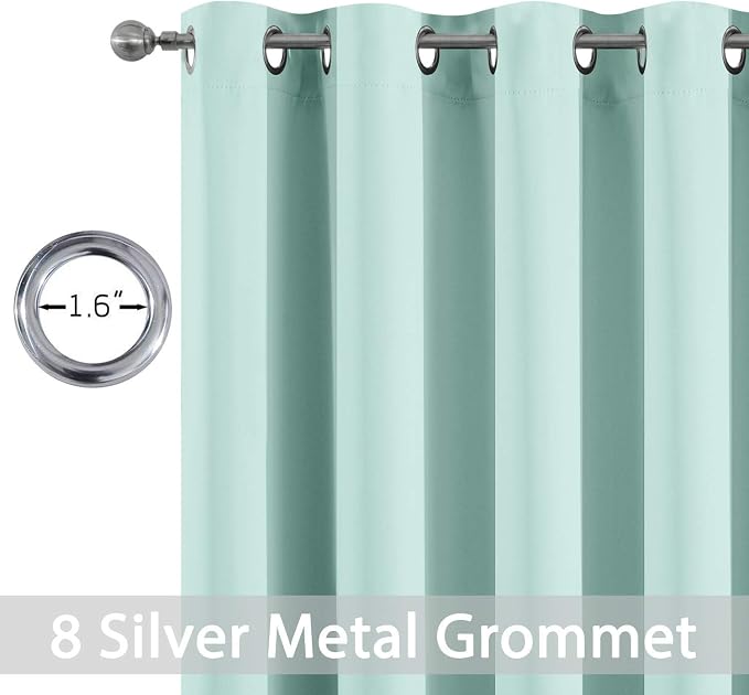 Yakamok Room Darkening Curtains 52x63 inch Length Aqua-Living Room | 2 panels - Image 4