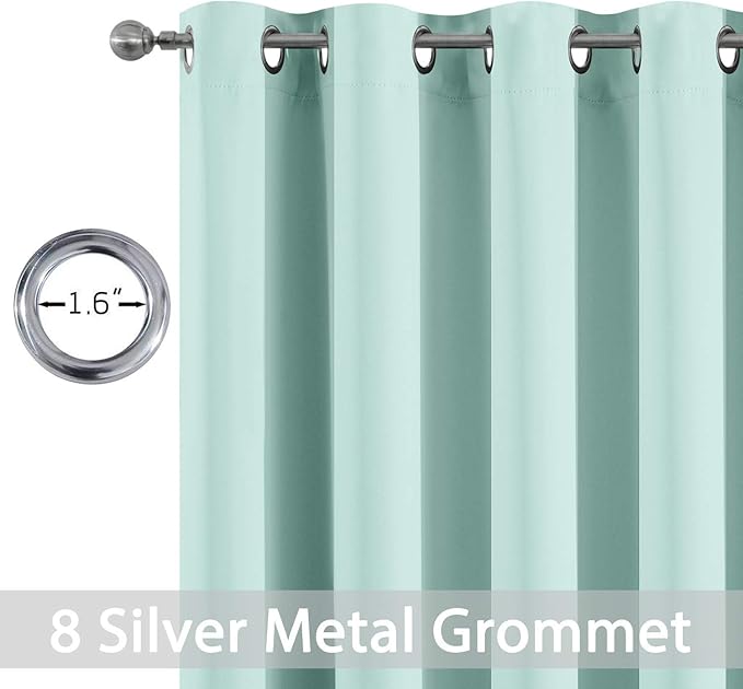 Yakamok Room Darkening Curtains 52x96 inch Length Aqua-Living Room | 2 panels - Image 4