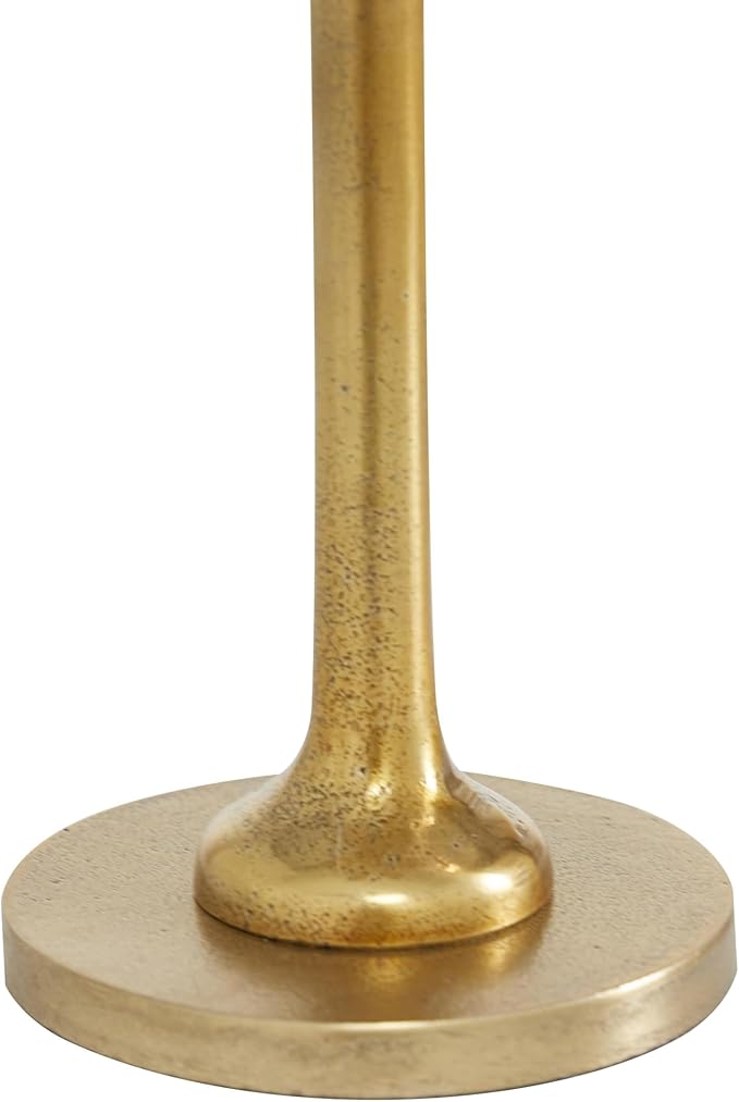 Deco 79 Aluminum Metal Decorative Candle Holder Candle Stand, Set of 3 Candlestick Holder 6", 8", 10"H, Gold