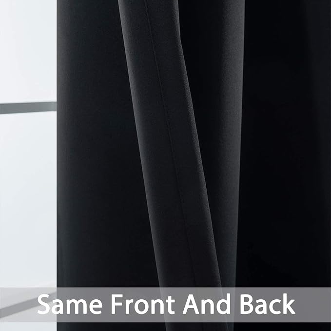 Yakamok Room Darkening Curtains 70x84 inch Length Black-Living Room | 2 panels - Image 6
