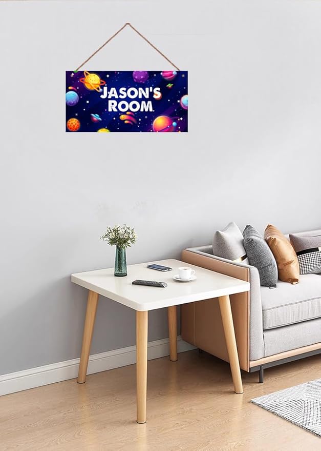Personalized Sign, Stars Signs,Custom Name Sign,Wall Door Sign For Boys Room, Nursery Art For Kids Room Outer Space Theme Decor Astronaut Stickers For Girls Bedroom Little Man Cave