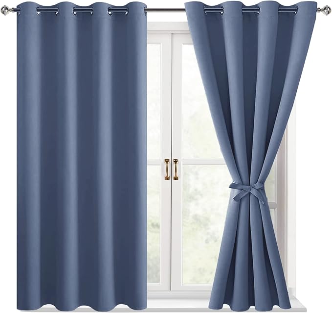 Blackout Curtains for Bedroom, 52 x 54 Inch, 2 Panels | Thermal Insulated & by Hiasan