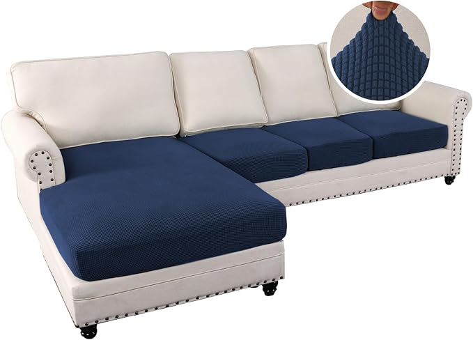 H.VERSAILTEX Sectional Couch Covers 4 Pieces Sofa Seat Cushion Covers L Shape - Image 2