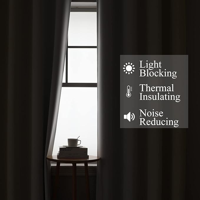 Beige and Greyish White Ombre Blackout Curtains - Image 3