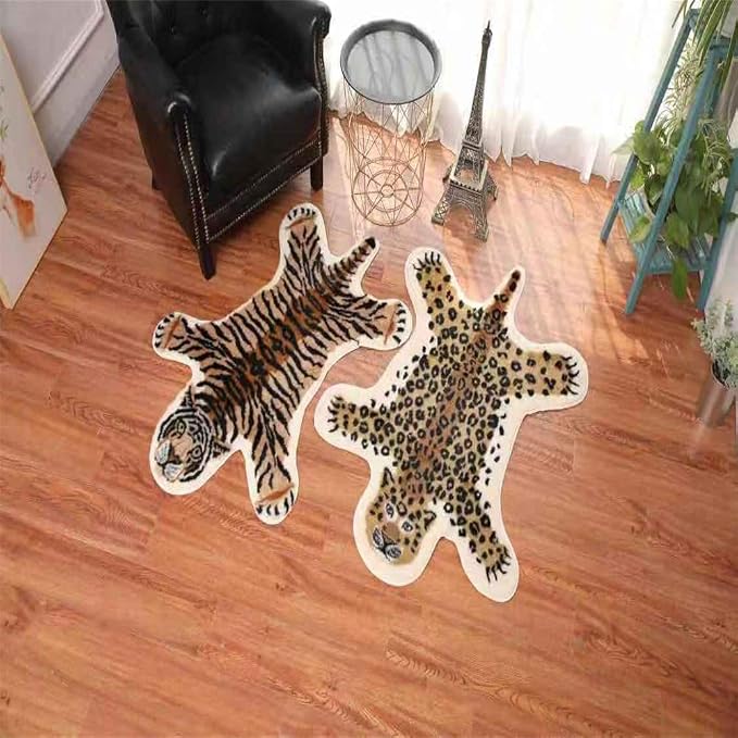 Leopard Print Rug Faux Fur Cowhide Skin Rug Animal Printed Area Rug Carpet - Image 7