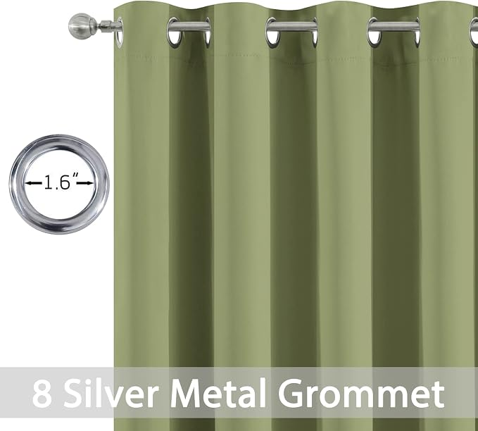 Yakamok Room Darkening Curtains 52x54 inch Length Sage Green-Living Room | 2 - Image 2