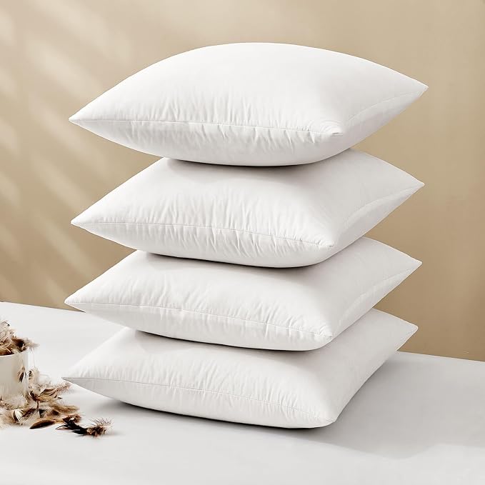 MIULEE 22x22 Pillow Inserts, Double-Layer Down-Proof Cotton Cover, Decorative by MIULEE