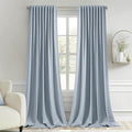 MIULEE Light Blue Back Tab Blackout Curtains 52x108 Inch Long 2 Panels Set | by MIULEE