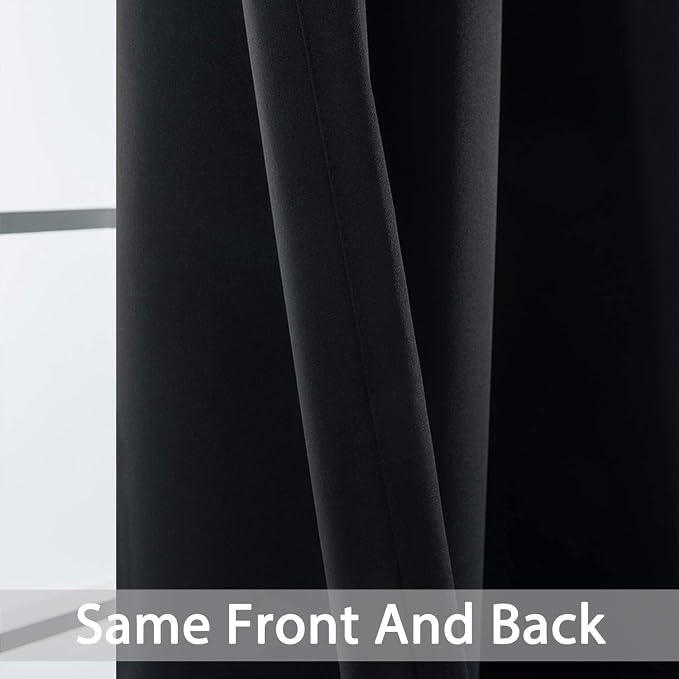 Yakamok Room Darkening Curtains 52x90 inch Length Black-Living Room | 2 panels - Image 4