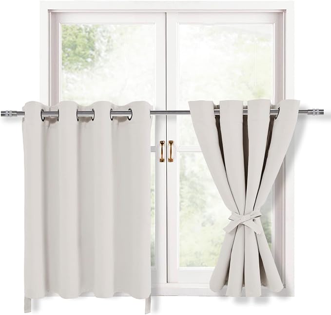 RV Blackout Curtains for Bedroom 52 x 36 Inches Long Ivory 2 Panels | Thermal by Hiasan