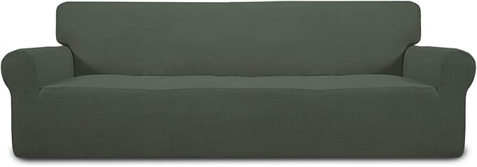 Easy-Going Stretch 4 Seater Oversized Sofa Couch Cover Olive Green | 1-Piece by Easy-Going