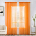 MIULEE Orange Fall Sheer Curtains 54 X 108 Inches, 2 Panels | Solid Color by MIULEE