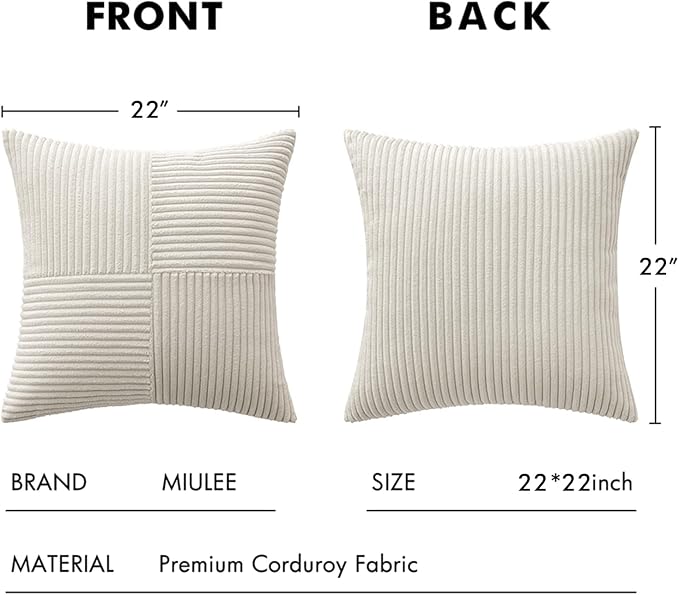 MIULEE Cream White Decorative Throw Pillow Covers - Image 7